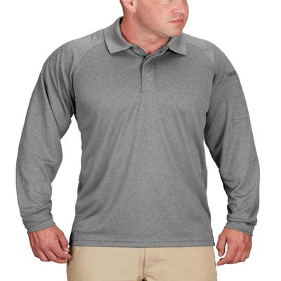 Propper Men's Snag Free Long Sleeve Polo, Heather Grey, Large