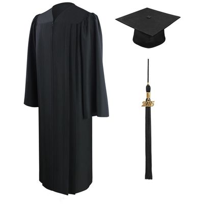 Matte Graduation Gown Cap & Tassel with 2016 or 2017 Year Charm (63 (6'6''- 6'8''), Black)