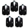 Mens Smooth Satin Feel Formal Pre-Tied Bow Tie Sets (Set of 5, Turquoise Blue) view 2