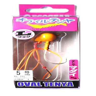 Ecogear Oval Tenya L Hook No. 5 T11 Real Hoya Orange