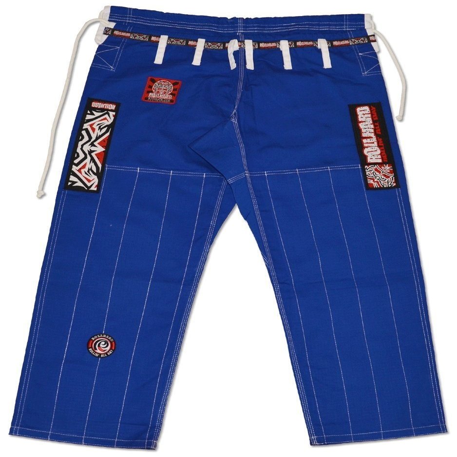 ROLL HARD Brazilian Jiu Jitsu Ripstop Gi Pants Blue (A2 - Black)