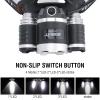 BORUIT RJ-3000 Headlamp Rechargeable, LED Head Lamp Super Bright - Outdoor Headlight 4 Modes, 4 Helmet Clips Waterproof Construction Hard Hat Head Light Adults Camping Hiking Hunting Gear view 3