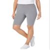 Woman Within Plus Size Stretch Cotton Bike Short - 1X, Medium Heather Grey view 1