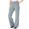 Woman Within Plus Size Petite 7-Day Knit Wide-Leg Pull-On Pants - 6X, Medium Heather Grey view 1