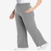 Woman Within Plus Size Petite 7-Day Knit Wide-Leg Pull-On Pants - 6X, Medium Heather Grey view 3