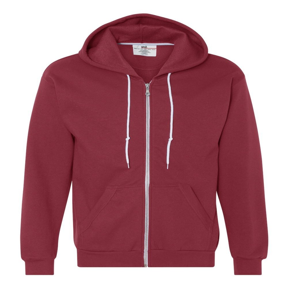 Anvil Adult Combed Ringspun Fashion Full-Zip Hood, INDEPENDENCE RED, XXX-Large