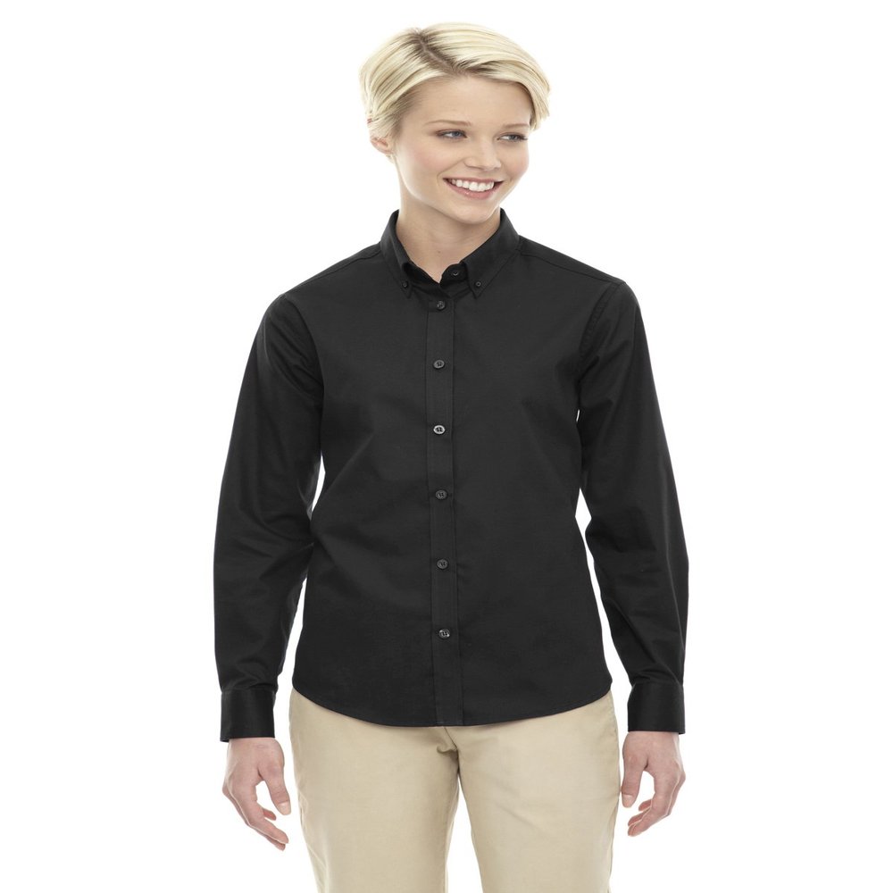Ash City - Core 365 Operate Ladies Twill Shirt, Black 703, XX-Large