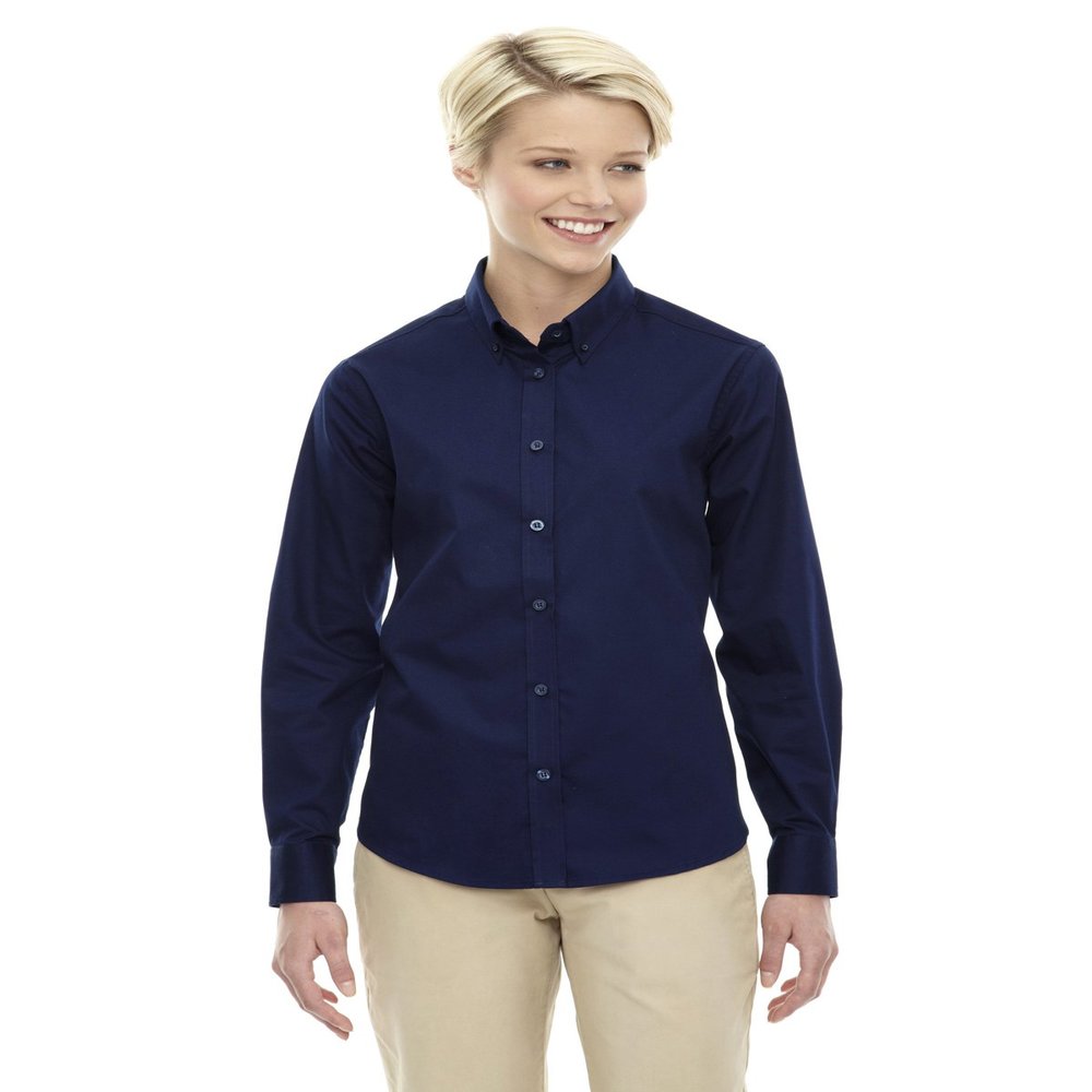 Ash City Core 365 Operate Ladies Twill Shirt, Classic Navy 849, Medium