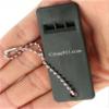 Survival Whistle. Durable Black Plastic. Key Chain. Three Different Tones. 2-3/4" x 1" (5 Pack) view 2