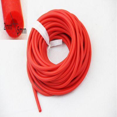2x5mm Natural Rubber Latex Band for Slingshot Catapult Outdoor Hunting Replacement 10 Meters, May Have a Joint, Not a Continuous One (red)
