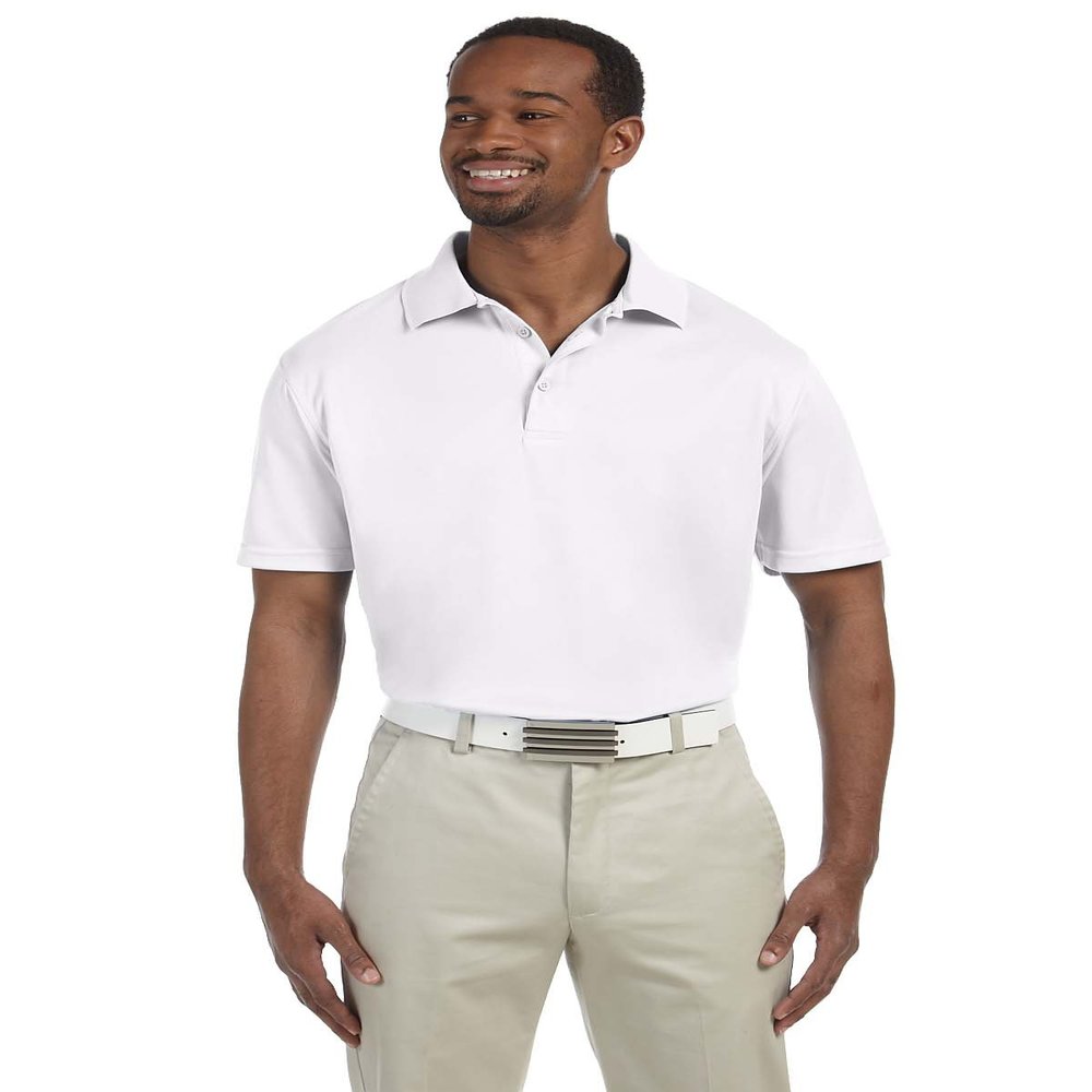 Harriton Men's Anti-microbial Polo Shirt, WHITE, Large