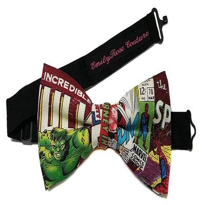 EmilyRose Couture Super Heroes-Sci Fi Bow Ties (Group 2 of 2) (Medium (6-12 Year Olds), Comic/Hulk)