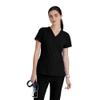 BARCO One Pulse Classic Fit Scrub Top for Women  Black, 5-Pocket V-Neck Scrub Shirt w/ 360 Spandex Stretch, Moisture Wicking, Anti-Static and Quick-Shed  Large, Regular Fit view 1