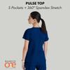 BARCO One Pulse Classic Fit Scrub Top for Women  Indigo, 5-Pocket V-Neck Scrub Shirt w/ 360 Spandex Stretch, Moisture Wicking, Anti-Static and Quick-Shed  4XL, Regular Fit view 4