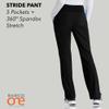 BARCO One Stride Classic Fit Scrub Pant for Women  Black, 5-Pocket Mid-Rise Pants w/ 360 Spandex Stretch, Moisture Wicking, Anti-Static and Quick-Shed  4XL, Regular Fit view 4