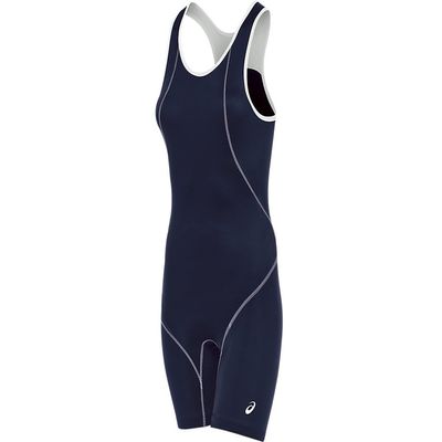 ASICS Women's Snap Down Wrestling Singlet, Navy/White, XX-Large