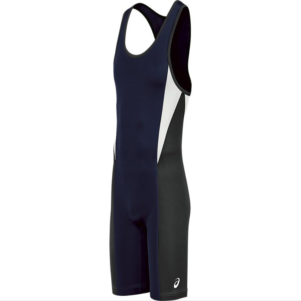 ASICS Legit Wrestling Singlet, Navy/Black, 2XS