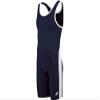 ASICS Men's T-back Performance Wrestling Singlet, Navy/White, X-Large view 1