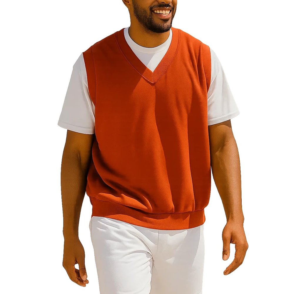 Akwa Mens Golf Vest Lightweight Waterproof Pullover Wind Vest for Men V-Neck Sweater Performance Outerwear Layer Big & Tall
