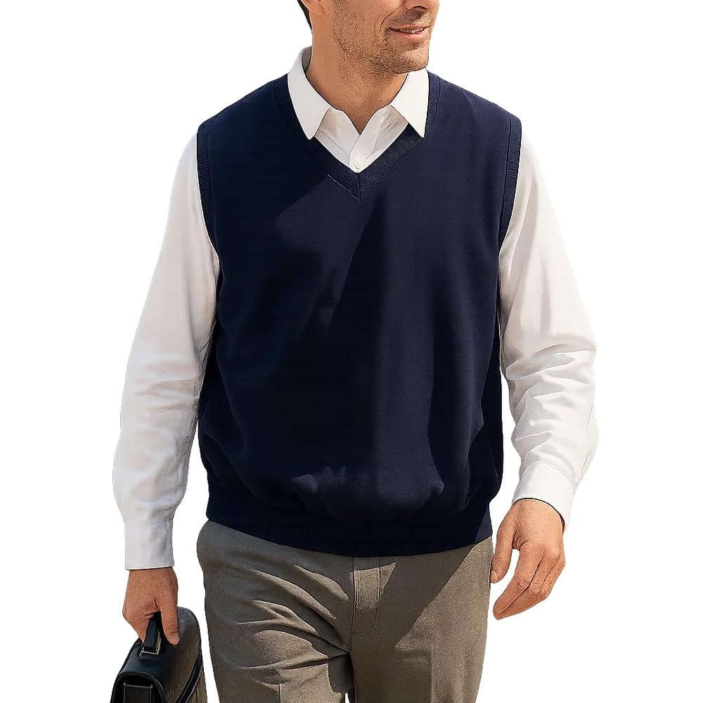 Akwa Mens Golf Vest Lightweight Waterproof Pullover Wind Vest for Men V-Neck Sweater Performance Outerwear Layer Big & Tall