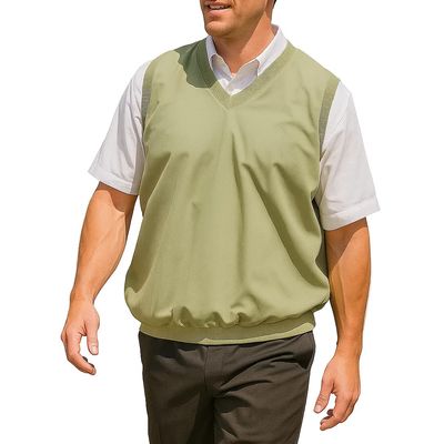 Akwa Mens V-Neck Golf Vest Lightweight Waterproof Pullover Sweater Wind-Resistant Layer Made in USA Performance Outerwear