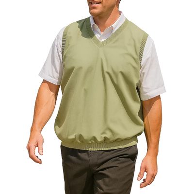 Akwa Mens Golf Vest Lightweight Waterproof Pullover Wind Vest for Men V-Neck Sweater Performance Outerwear Layer Big & Tall