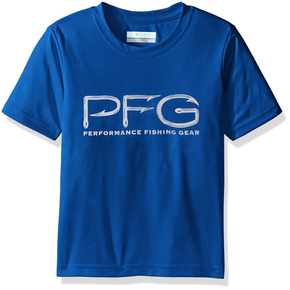 Columbia Boys PFG Hooks Tee, XX-Small, Super Blue