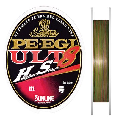 SUNLINE Saltimate PE Egi ULT HS8, 120 m, No. 0.7, 12.9 lbs (5.3 kg), 8 Pieces, White, Pink, Light Green
