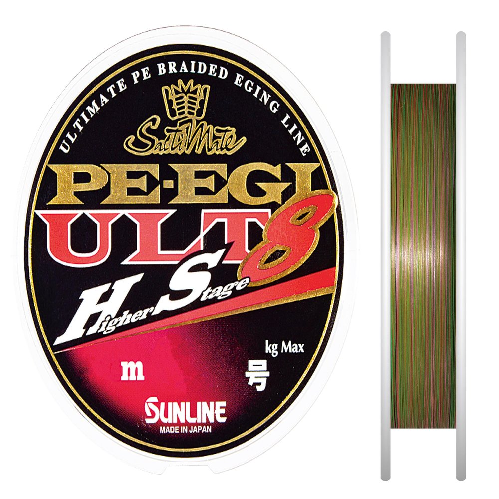 SUNLINE Saltimate PE Egi ULT HS8, 120 m, No. 0.7, 12.9 lbs (5.3 kg), 8 Pieces, White, Pink, Light Green