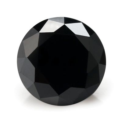 100PCS Size 4.0mm 5A Round Machine Cut Black Color Cubic Zirconia Stone Loose CZ Stones JIANGYUANGEMS (4.0mm 100pcs)