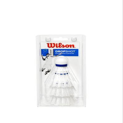 Wilson Dropshot Clamshell Shuttlecocks, White, One Size, 3 Pack
