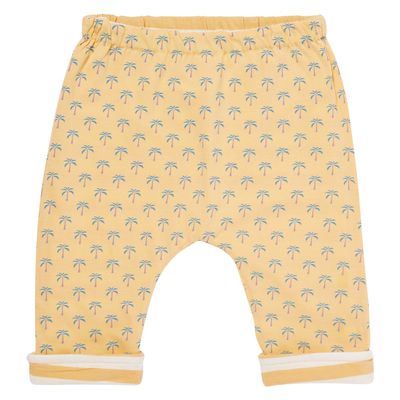 Ecoable Baby & Toddler Girls Reversible Pants, Organic Cotton, Apricot Stripes (9-12 Months)