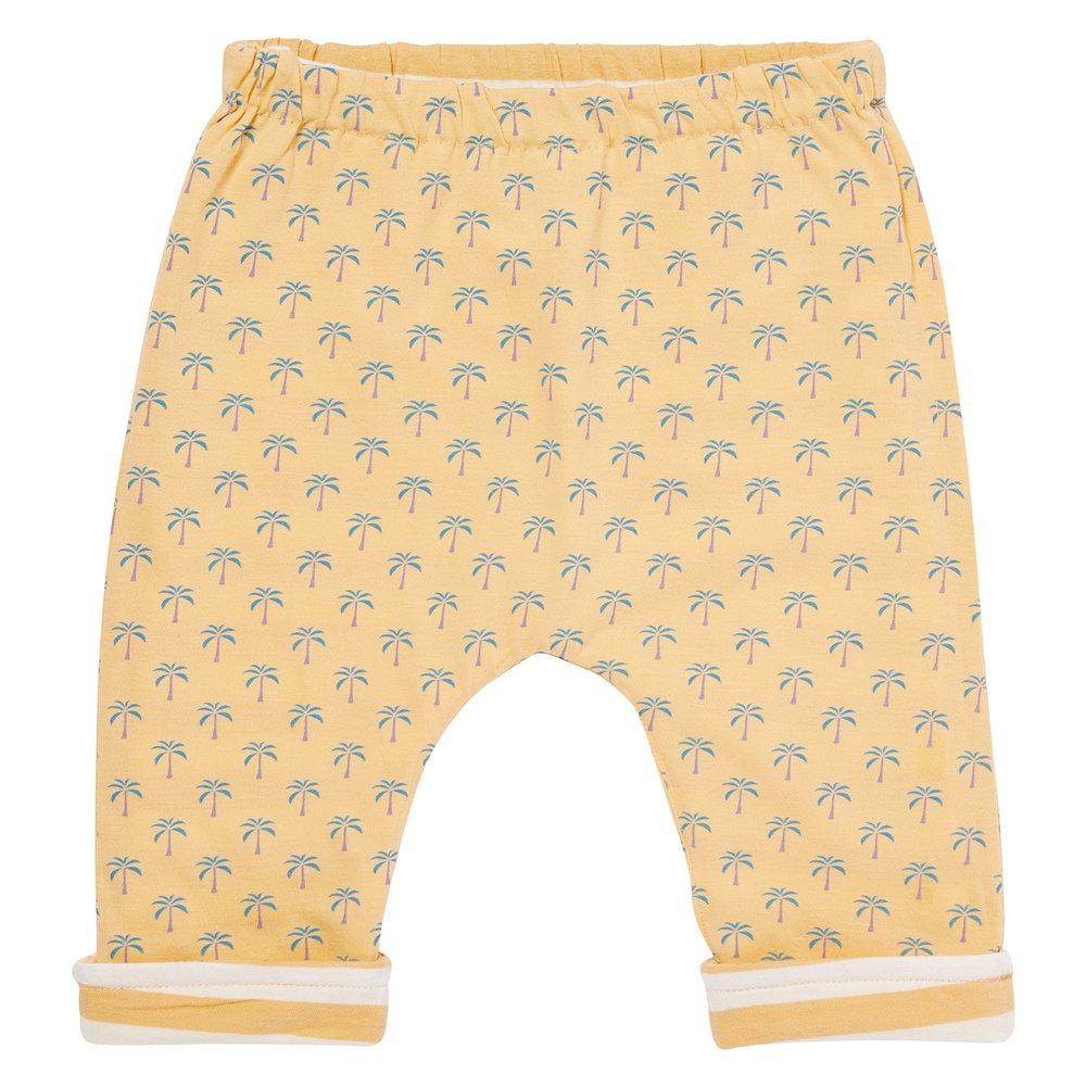 Ecoable Baby & Toddler Girls Reversible Pants, Organic Cotton, Apricot Stripes (9-12 Months)