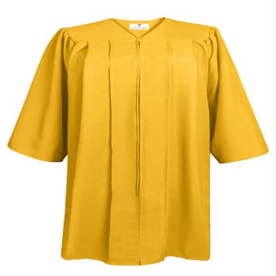 GradPlaza Matte Choir Robe for Church Baptism Officiant Confirmation Costume,Graduation Gown for School,Judge Robe,Pastor Robes Gold Size 45