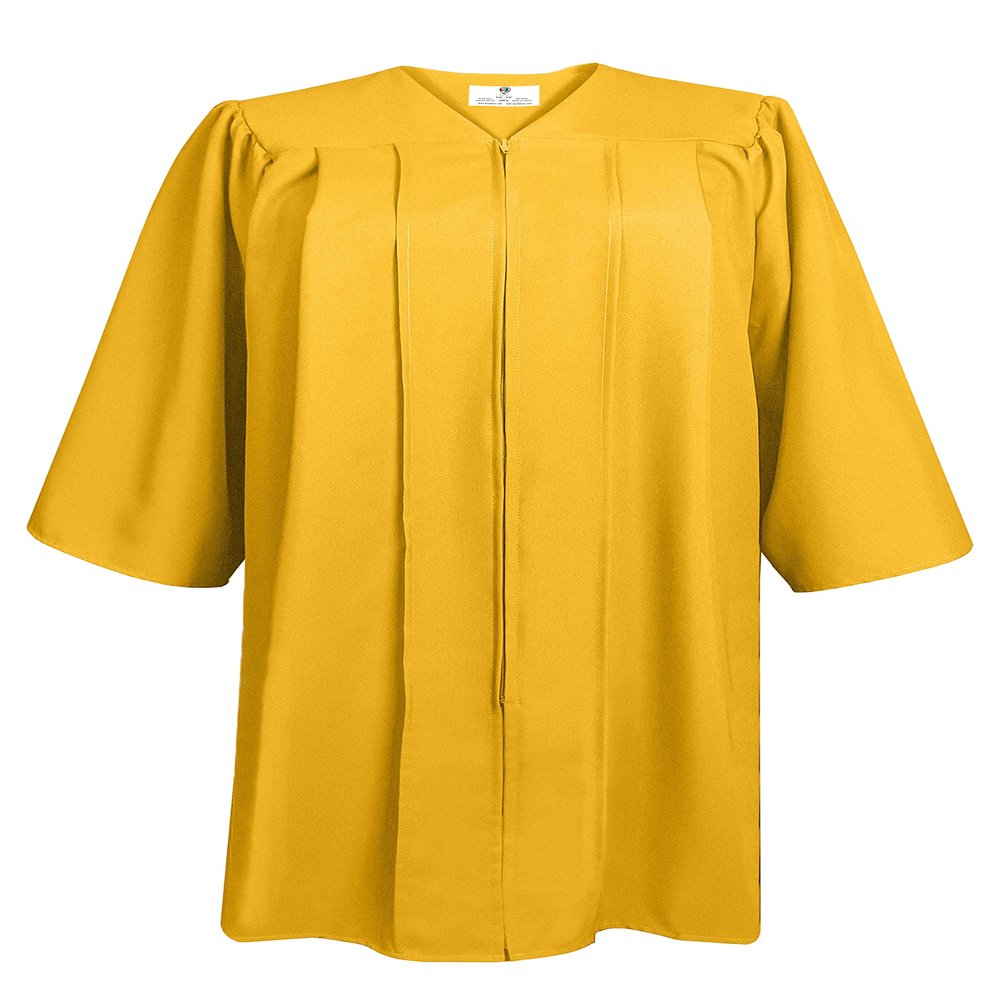 GradPlaza Matte Choir Robe for Church Baptism Officiant Confirmation Costume,Graduation Gown for School,Judge Robe,Pastor Robes Gold Size 45