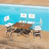 FORMA MARINE Boat Chair White Vinyl Padded Aluminum Deck Folding High-End Teak Armrests Furniture ASTRON A6000VWT view 2