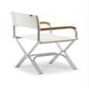 FORMA MARINE Boat Chair White Vinyl Padded Aluminum Deck Folding High-End Teak Armrests Furniture ASTRON A6000VWT view 4