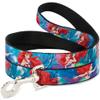 Dog Leash Ariel Vivid Underwater Sparkle Poses Castle 6 Feet Long 0.5 Inch Wide view 1