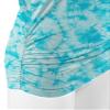 Lock and Love LL WT1114 Womens V Neck Short Sleeve Tie Dye Shirring Dolman Top M Aqua view 2
