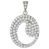 Sterling Silver Cubic Zirconia Number 0 Pendant Micro Pave 3/4 inch Tall view 1