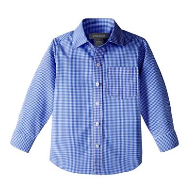 Spring Notion Big Boys' Long Sleeve Gingham Shirt 12 Blue
