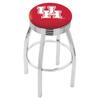 25" L8C3C - Chrome Houston Swivel Bar Stool with 2.5" Ribbed Accent Ring by the Holland Bar Stool Company view 1