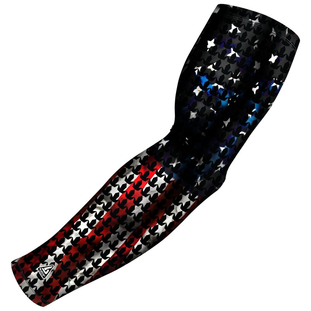 B-Driven Premium Pro-Fit Sports Compression Arm Sleeve (Single) Patriotic Designs Baseball Arm Sleeves - Men Women Youth