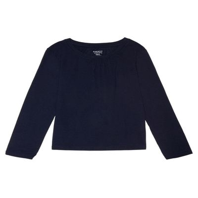French Toast Girls' Little Long Sleeve Crewneck Tee, Navy, 5