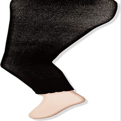 Jefferies Socks girls Cotton Footless With Scalloped Edge Tights, Black, 24-48 Months US