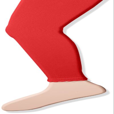 Jefferies Socks Little Girls Cotton Footless Tights with Scalloped Edge, Red, 2-4 Years
