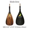 Z&J SPORT Outrigger Canoe Paddle Wooden Shaft, Tahiti Style Hybrid OC Paddle with T-Handle, Durable OC Paddle for Waka AMA, vaa, Bent Shaft & 12 Degree Wood Veneer Carbon Blade (Y,47") view 2
