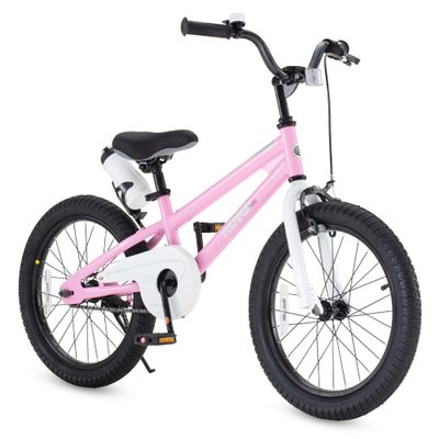 RoyalBaby Freestyle Kids Bike Girls 18 Inch BMX Childrens Bicycle with Kickstand for Ages 5-8 Years, Pink