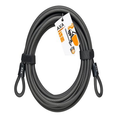 AXA Unisex Adult Double Loop 1000 Extension Cable Lock - Black, 10000 x 10 mm