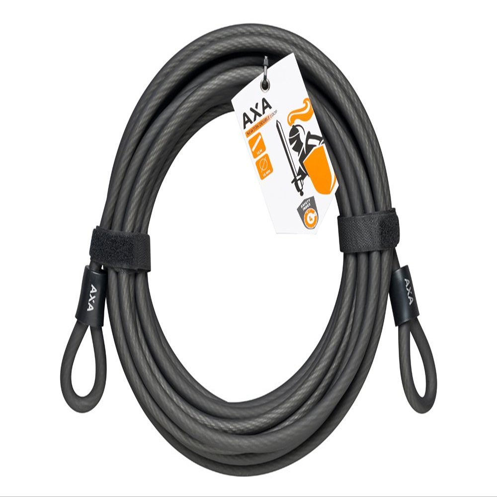AXA Unisex Adult Double Loop 1000 Extension Cable Lock - Black, 10000 x 10 mm
